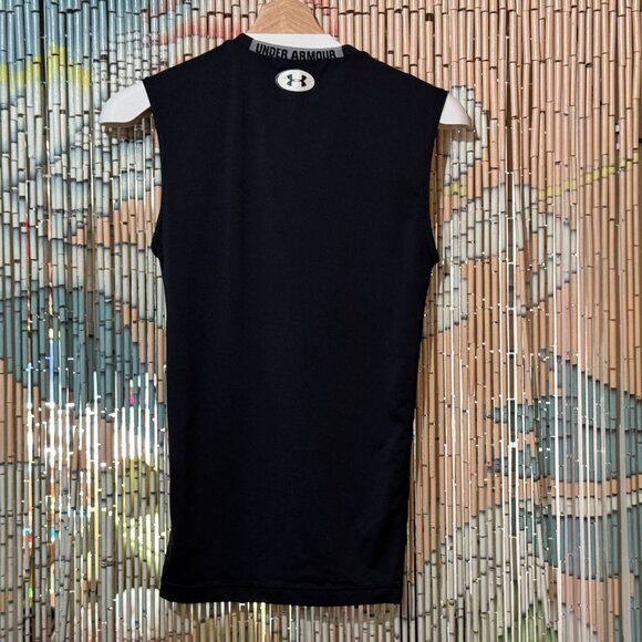 UNDER ARMOUR HeatGear Compression Sleeveless Tank Shirt, Black, Small - Picture 4 of 9